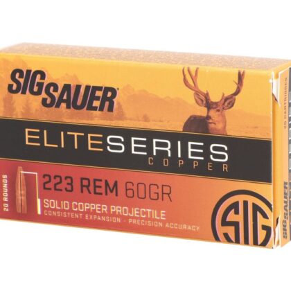 ammo wilson nc AMMO, 223 REM, 60GR, ELITE SERIES COPPER, BOX/20, SOLID COPPER PROJECTILE