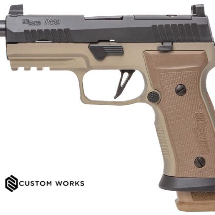 gun range wilson nc P320, 9MM, 4.6IN, COMBAT, FDE, STRIKER, X-RAY 3, AXG MODULAR GRIP, (3) 21RD STEEL MAG, THREADED (1/2X28)