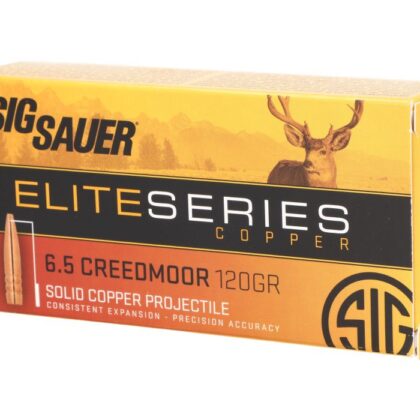 gun shop wilson nc AMMO, 6.5 CREEDMOOR, 120GR, ELITE SERIES COPPER, BOX/20, SOLID COPPER PROJECTILE